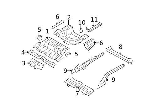 Rear Floor & Rails for 2008 Hyundai Azera #0