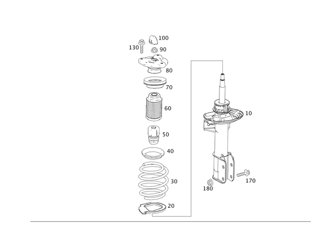 204323420064 - Springs, Suspension and Hydraulic Components: Shock-Absorber Strut for Mercedes-Benz Image image