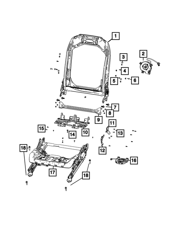 68581867AA - Interior Trim: Front Seat Back Frame for Mopar Image