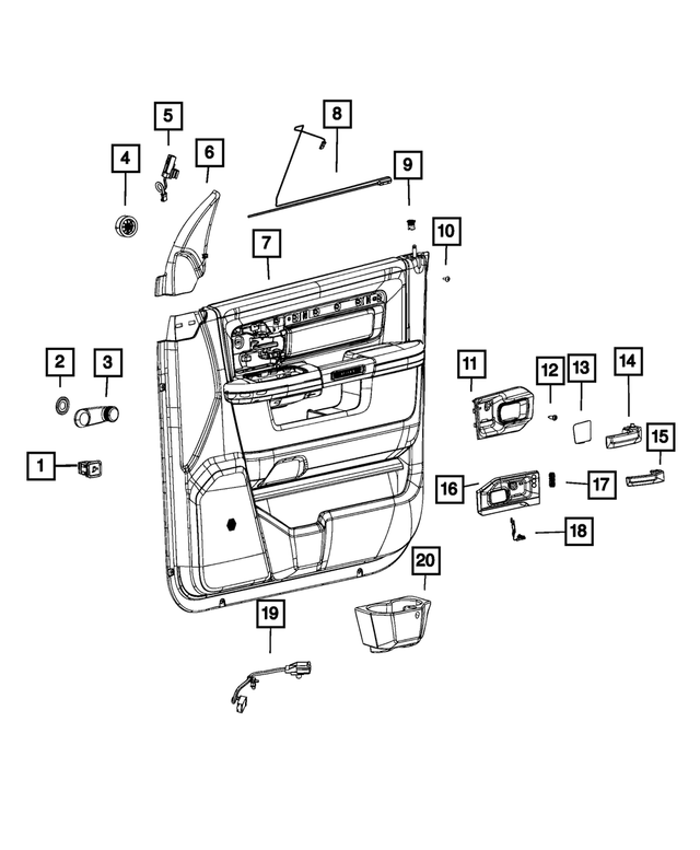 6SM561N8AE - Interior Trim: Front Door Trim Panel, Right for Mopar Image