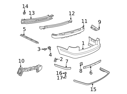 Bumper & Components - Rear for 2005 Saab 9-5 #2