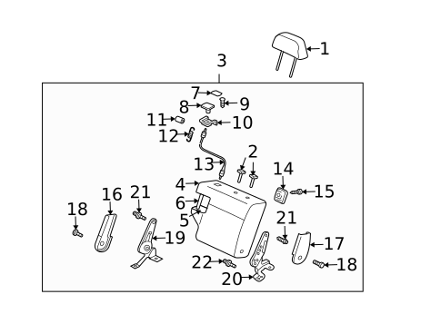 Rear Seat Components for 2005 Mitsubishi Outlander #1