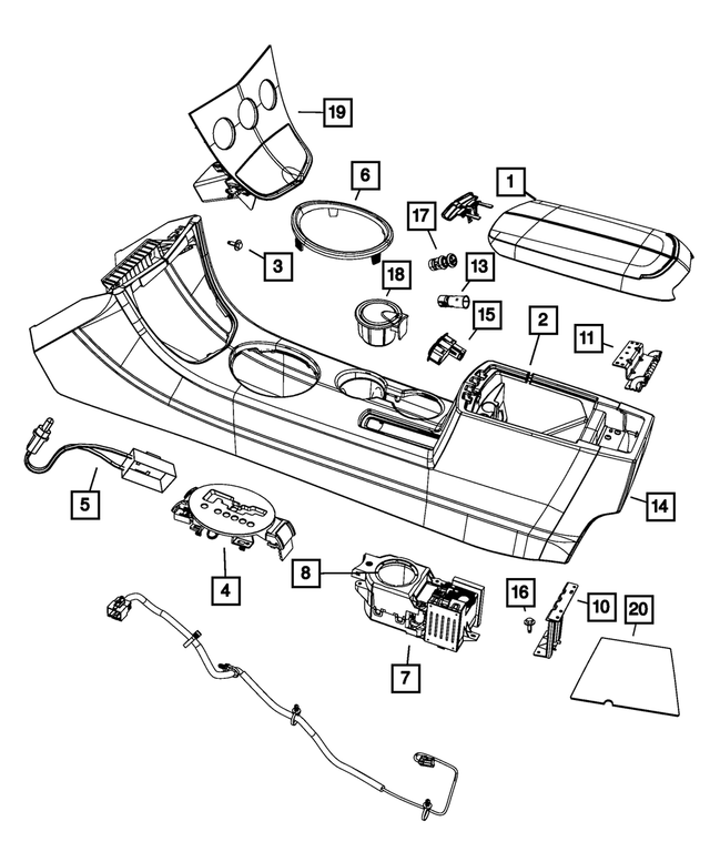 68080888AA - : Floor Console Mat for Mopar Image