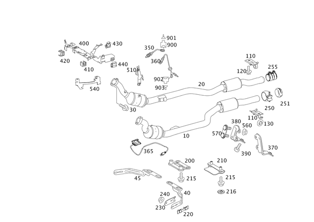 9954535 - Exhaust System: Clamp for Mercedes-Benz Image image