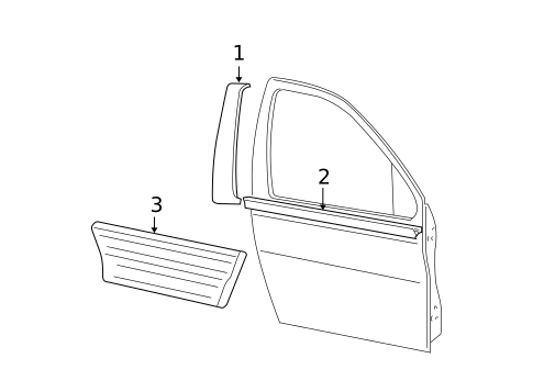 Exterior Trim - Front Door for 2004 Ford Expedition #0