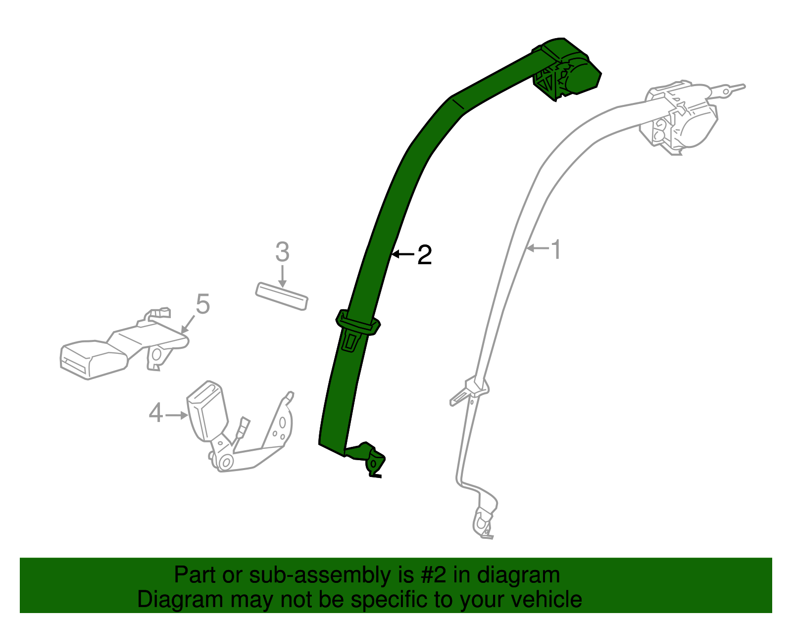 Center Seat Belt - BMW (72117435922)