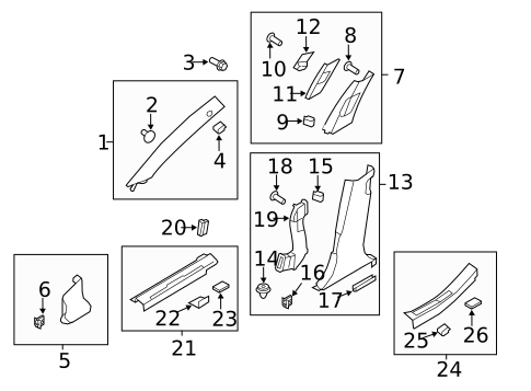 Interior Trim - Pillars for 2013 Hyundai Equus #0