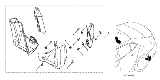 Rear Splash Guards for 2018 Acura TLX #0