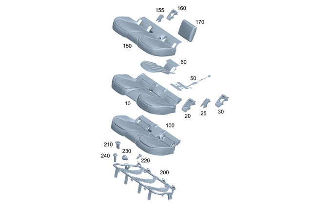 2949204002 - Rear Seat: Rear Seat Cushion for Mercedes-Benz: EQE 350 SUV, EQE 350+ SUV, EQE 500 SUV, EQE AMG SUV Image image