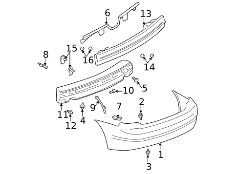 Bumper & Components - Rear for 2004 Oldsmobile Alero #0