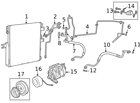 Condenser, Compressor & Lines for 2013 Ram 2500 #0