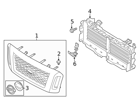 Grille & Components for 2018 Nissan TITAN #0
