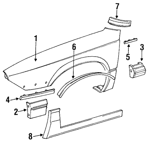 Fender & Components for 1988 Buick Regal #0