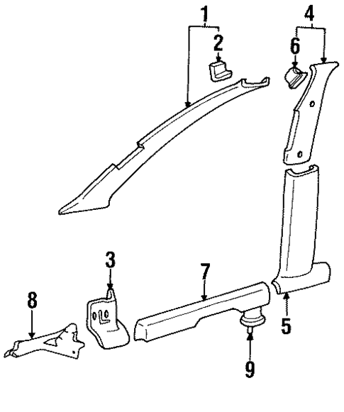 Interior Trim - Pillars for 2001 Chevrolet Metro #0