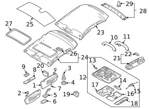 Interior Trim - Roof for 2005 Audi A4 Quattro #0