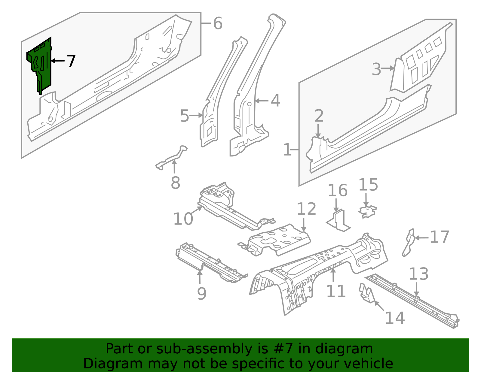 2008-2013 BMW Pillar Reinforced 41-21-7-196-126 | BMW Parts Online Hub