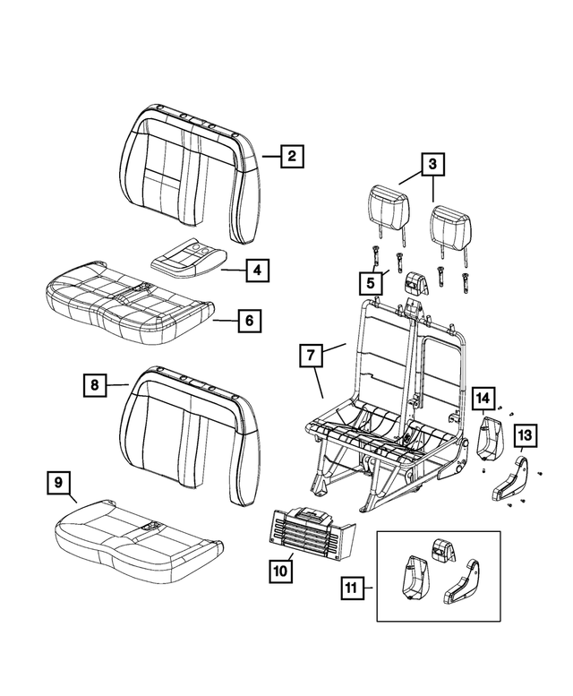 5SG43JXWAA - Interior Trim: Front Seat Back Cover for Mopar Image image