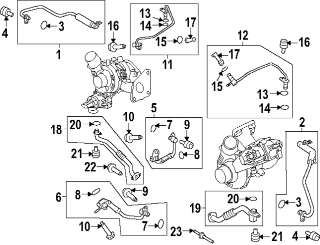 MB3Z8K153D - : Turbocharger Coolant Line for Ford: Bronco, Ranger Image