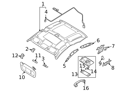 Interior Trim - Roof for 2004 Mazda RX-8 #1