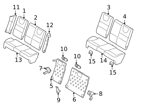 Rear Seat Components for 2011 Ford Focus #0