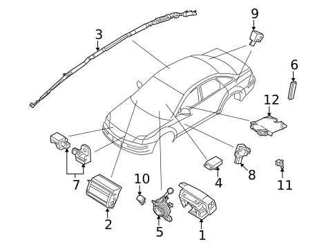 Air Bag Components for 2008 Mercury Sable #0