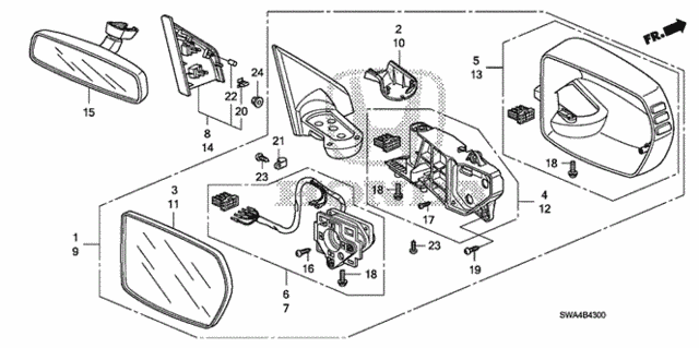 Mirror (1) for 2008 Honda CR-V #0