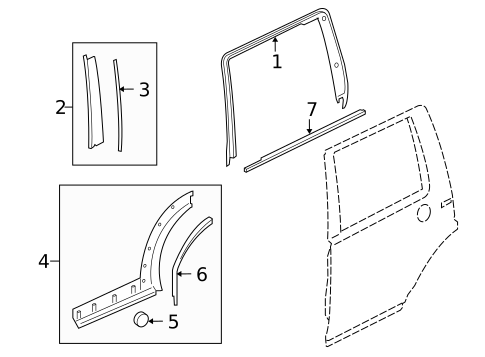 Exterior Trim - Rear Door for 2007 Land Rover LR3 #0
