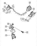 4593184AB - Engine Mounting: Engine Support Cushion, Right for Chrysler: 300M, Concorde | Dodge: Intrepid Image