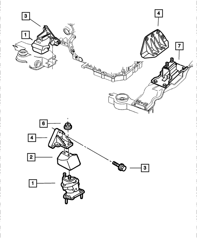 4593184AB - Engine Mounting: Engine Support Cushion, Right for Mopar Image