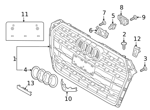 Grille & Components for 2019 Audi A4 Quattro #1