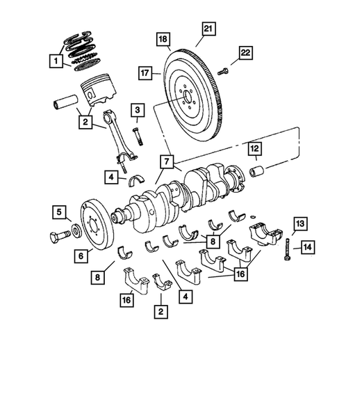 Crankshaft, Pistons and Torque Converter for 2005 Dodge Ram 3500 #0