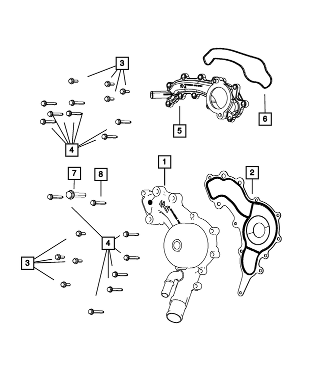 5184498AH - Cooling: Water Pump for Mopar Image