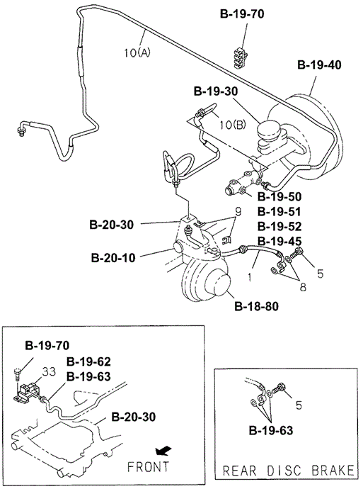 Brake Piping Oil (FR.) for 1997 Honda Passport #0