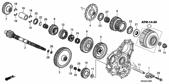 AT Countershaft (V6) for 2007 Honda Accord #0