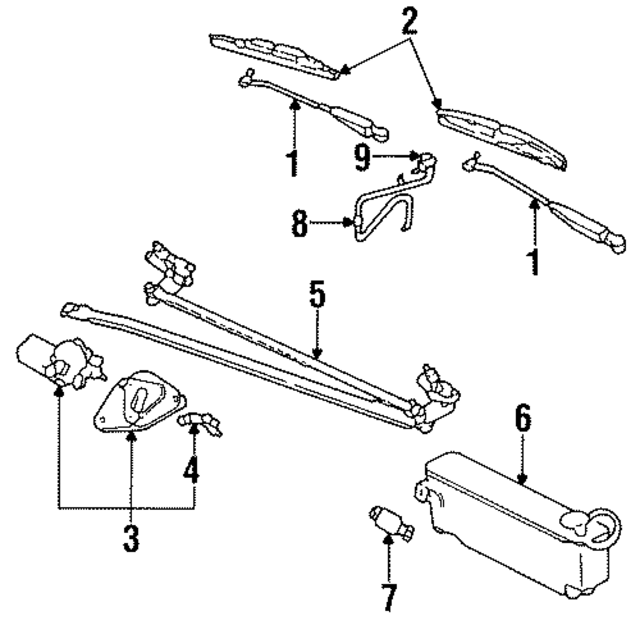E63Z17526A - Body: Wiper Arm for Ford: Tempo | Mercury: Topaz Image