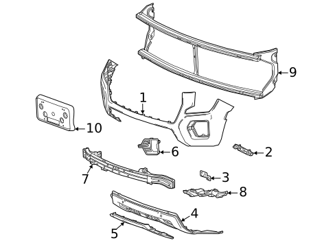 Bumper & Components - Front for 2024 GMC Yukon #0