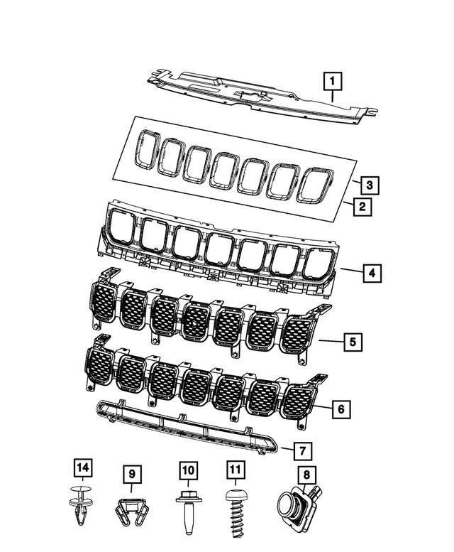 « 68607803AA –  : Grille De Radiateur Trousse D'anneaux Enjoliveur pour Mopar Image »