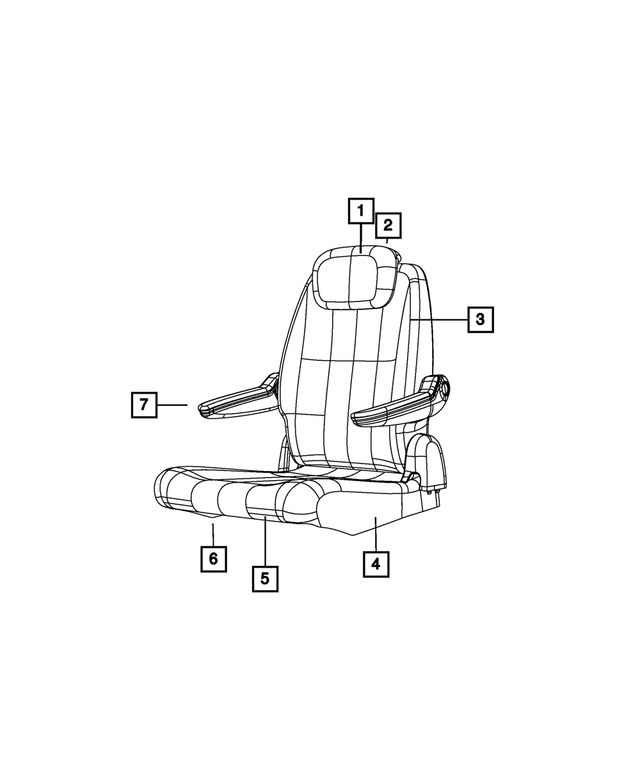 68161199AC - Interior Trim: Headrest Folding Mechanism, Left for Mopar Image