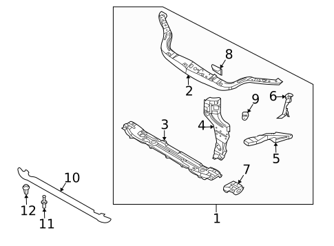 Radiator Support for 2011 Chevrolet Aveo #0