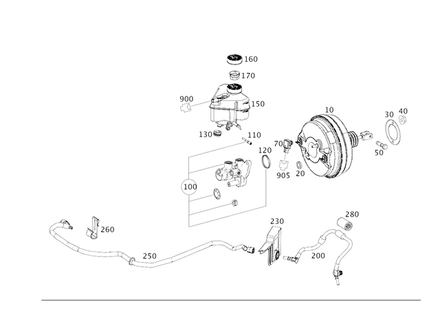 2224301230 - Brakes: Parts Kit, Brake Booster for Mercedes-Benz: Maybach S550, Maybach S560, Maybach S600, Maybach S650, S450, S550, S560, S600, S63 AMG, S65 AMG Image image