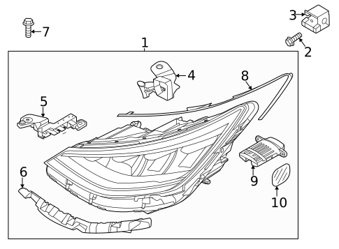 Headlamp Components for 1993 Hyundai Elantra #0