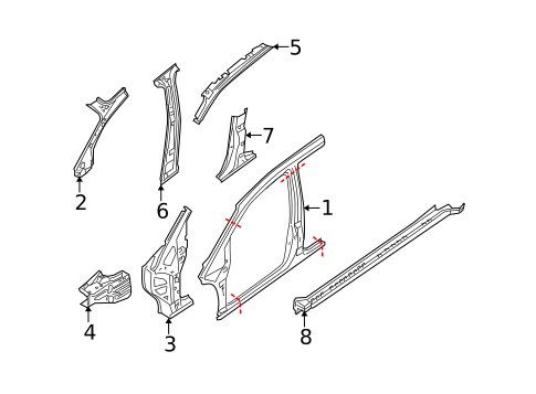 Center Pillar & Rocker for 2004 INFINITI QX56 #0