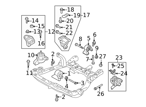 Engine & Trans Mounting for 2009 Kia Rondo #0