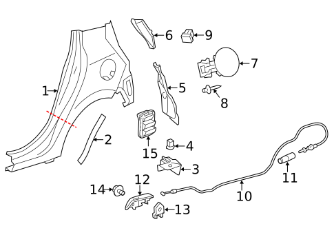 Quarter Panel & Components for 2014 Toyota Prius C #0