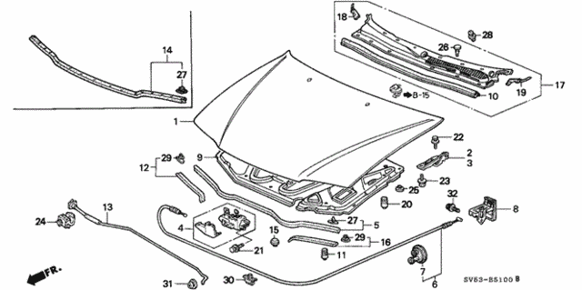 Hood for 1995 Honda Accord #0
