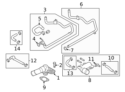 Hoses & Pipes for 2009 Kia Borrego #0