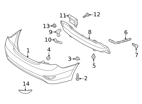 Bumper & Components - Rear for 2012 Hyundai Accent #0