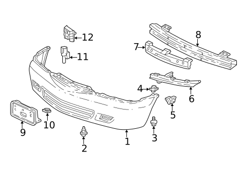 Bumper & Components - Front for 2004 Honda Odyssey #0
