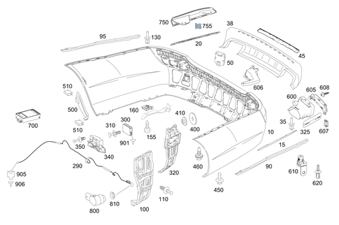 Rear Bumper for 2010 Mercedes-Benz S550 #0