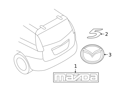 Exterior Trim - Lift Gate for 2007 Mazda 5 #0